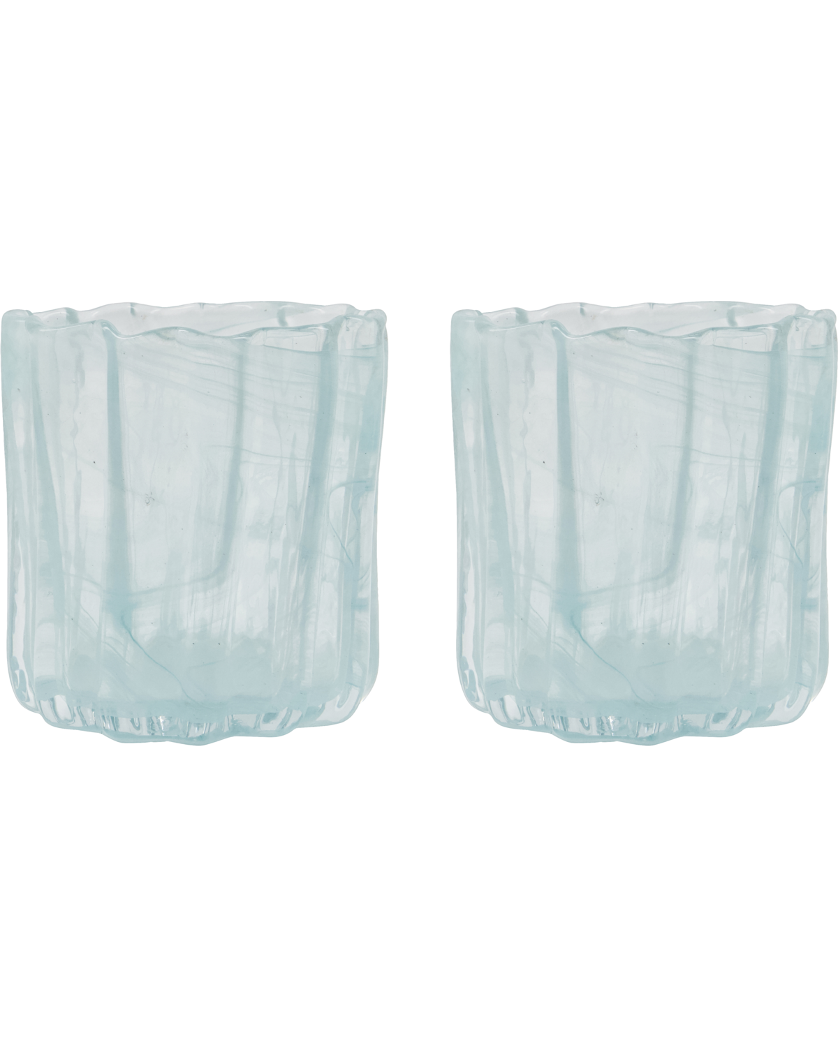 Curl fyrfadsstager, blå - 2 stk